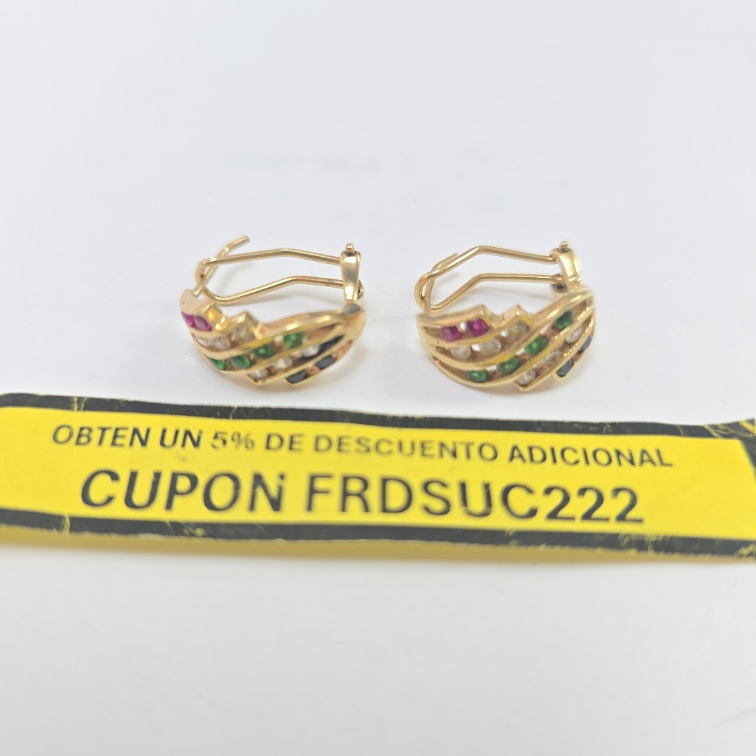 ARETES PAR ORO 14 K 5.3 GRMS (SEMINUEVO)