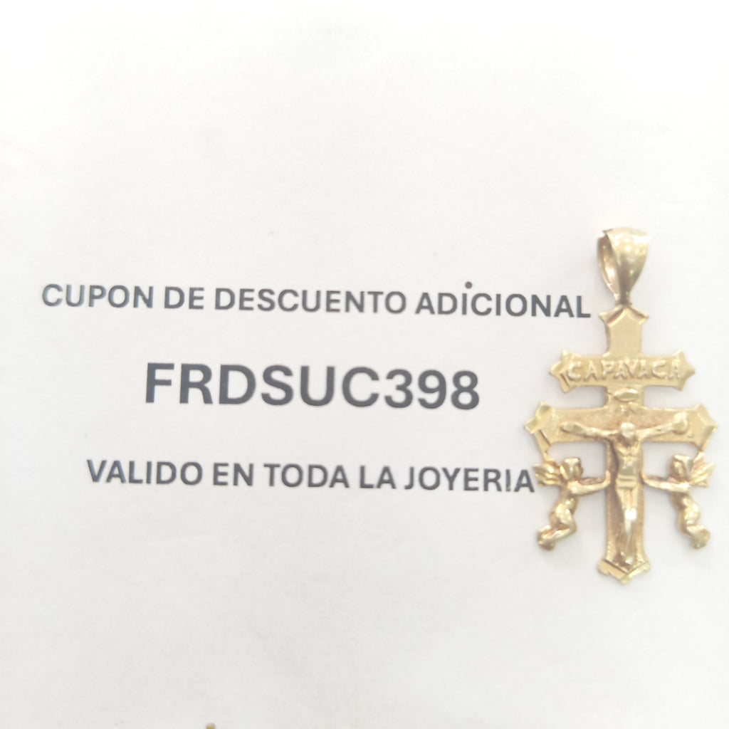 CRUZ DE CARAVACA,DIJE ORO 14 K 3,90 GRMS (SEMINUEVO)