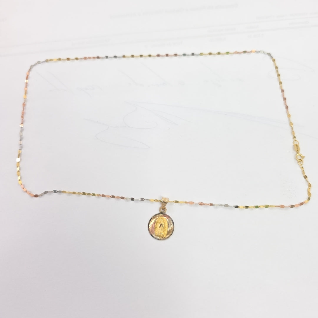 CADENA, MEDALLA RELIGIOSA ORO 10 K 1.8 GRMS (SEMINUEVO)