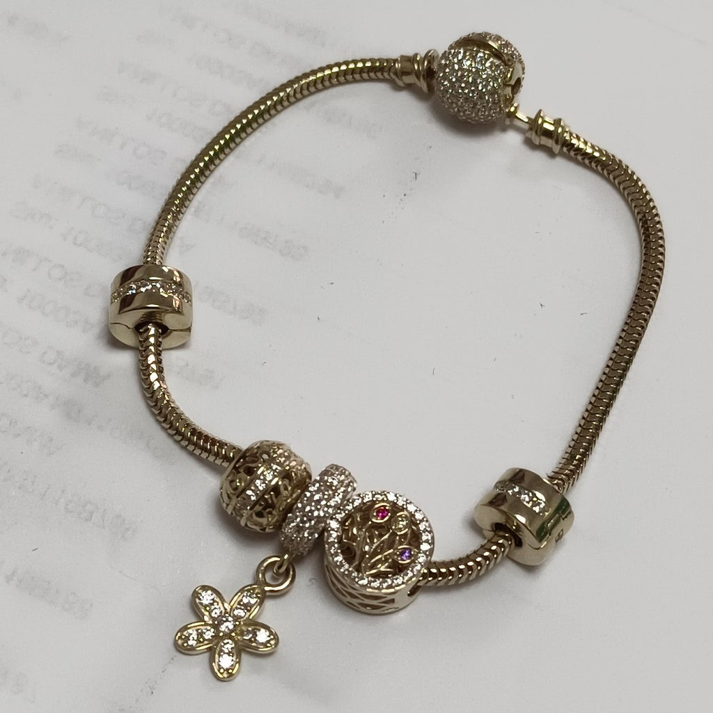 PULSERA CHARM ORO 14K 15 (NUEVO)