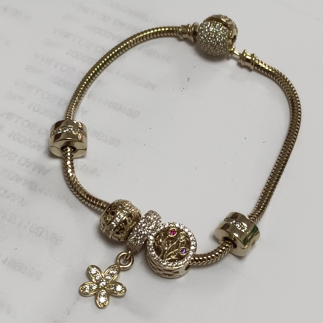 PULSERA CHARM ORO 14K 15 (NUEVO)