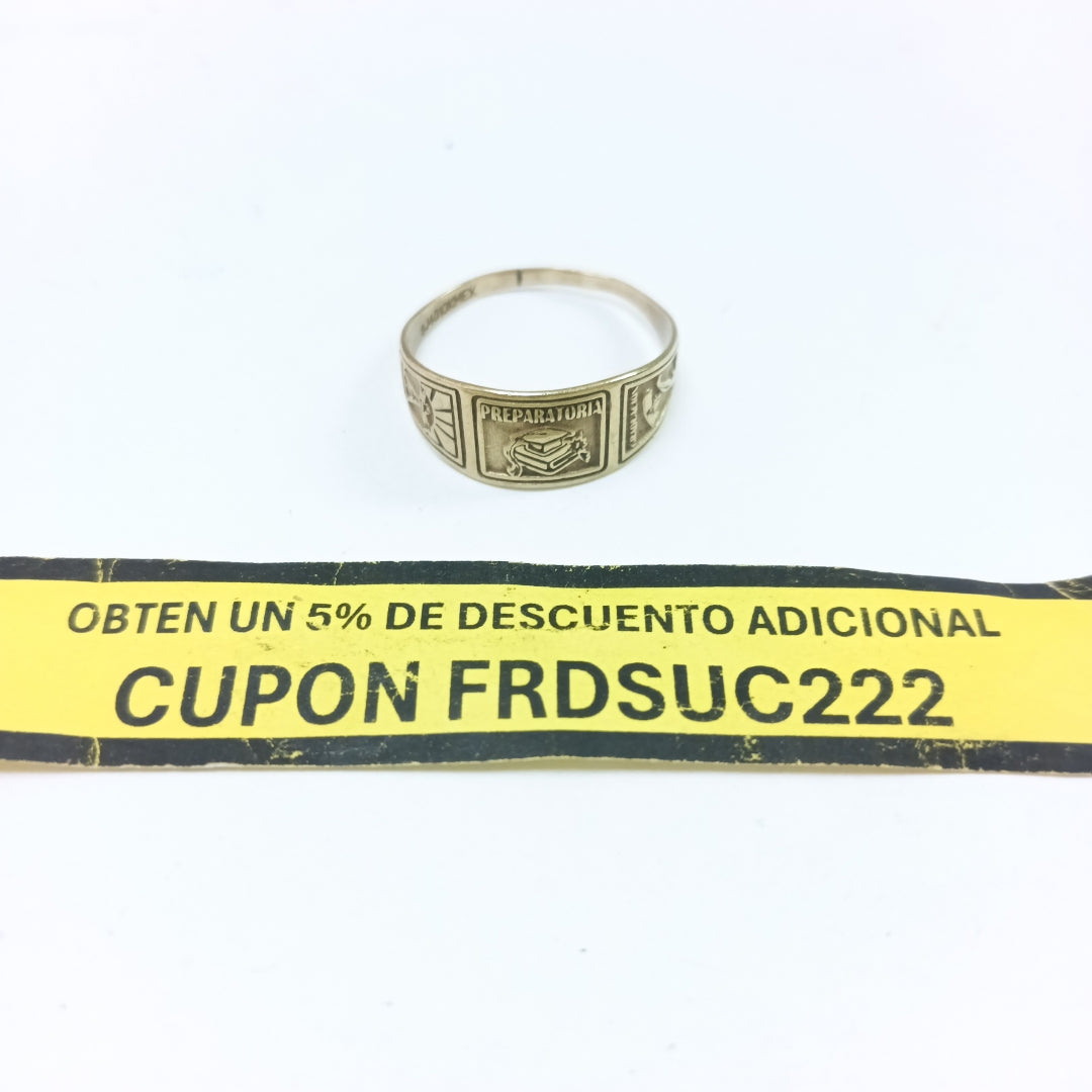 ANILLO DE GRADUACIÓN ORO 10 K 1.4 GRMS (SEMINUEVO)