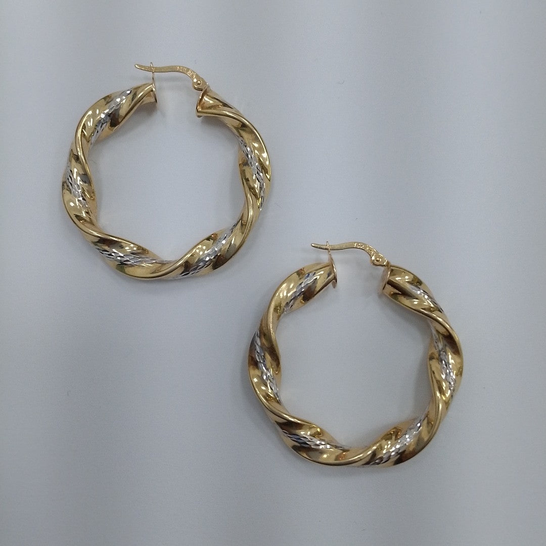 ARRACADAS PAR ORO COMBINADO 14 K 5,00 GRMS (SEMINUEVO)