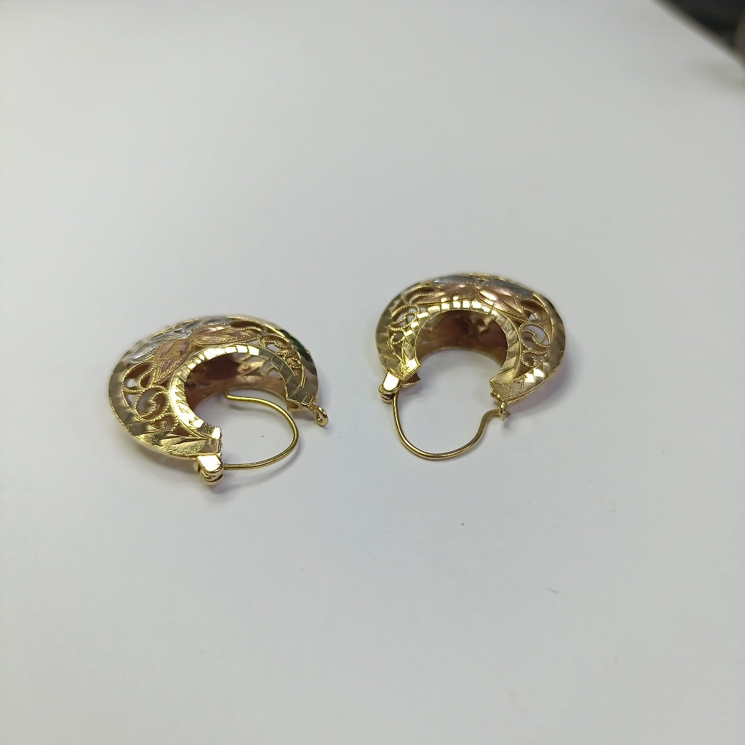 ARRACADAS PAR ORO COMBINADO 14 K 6,20 GRMS (SEMINUEVO)