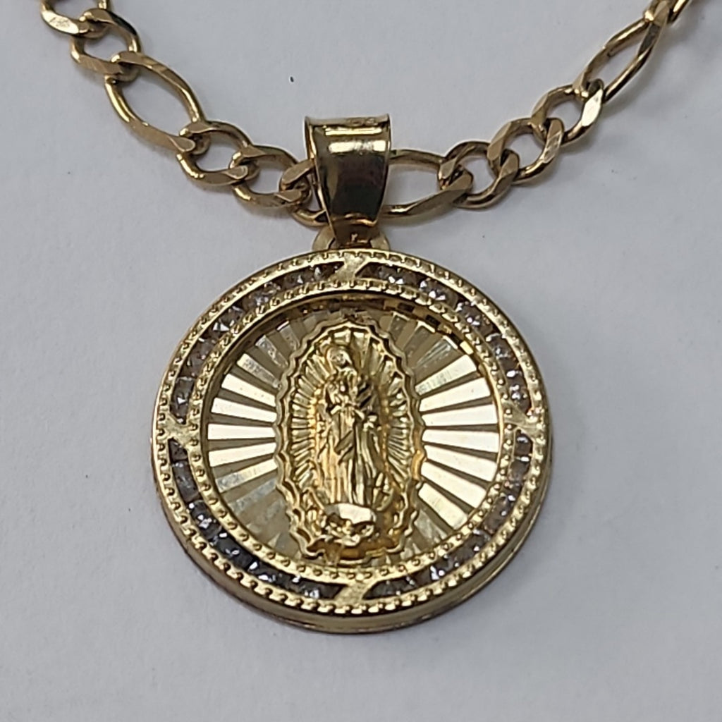 CADENA, MEDALLA RELIGIOSA ORO 10 K 7.7 GRMS (SEMINUEVO)