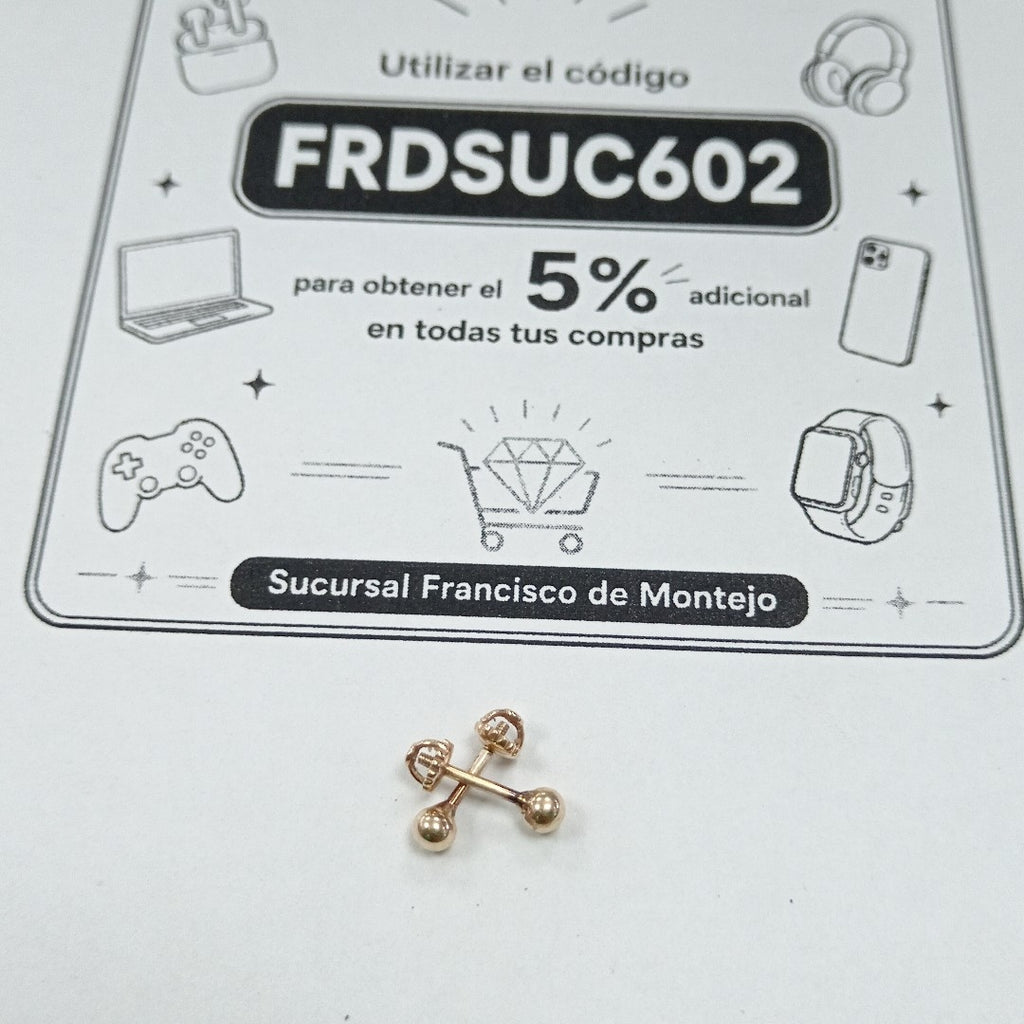 BROQUELES PAR ORO 14 K 0.8 GRMS (SEMINUEVO)