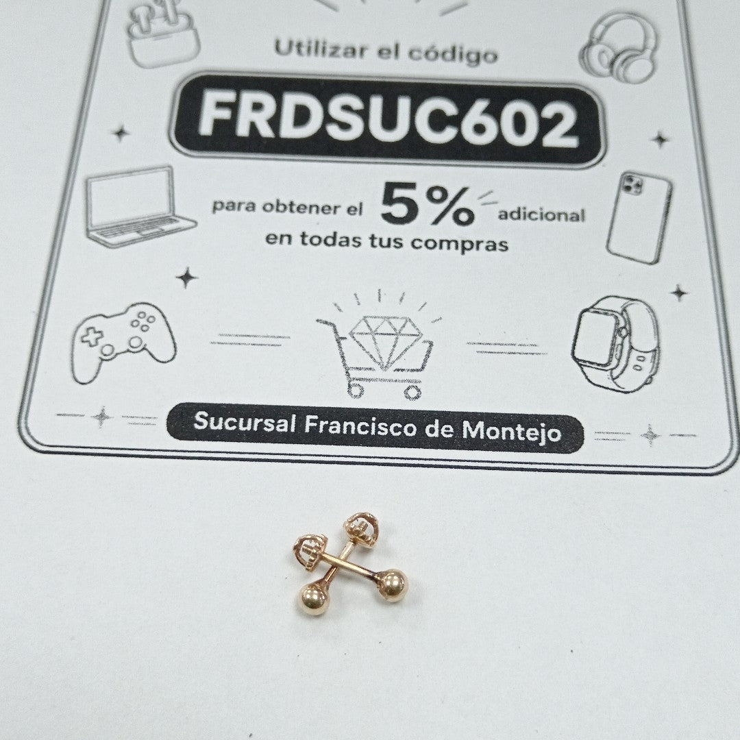 BROQUELES PAR ORO 14 K 0.8 GRMS (SEMINUEVO)