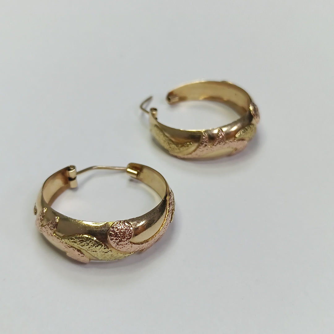 ARRACADAS PAR ORO,ORO COMBINADO 14 K 7,00 GRMS (SEMINUEVO)