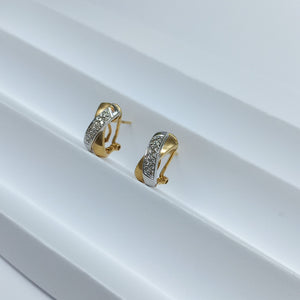 ARETES PAR ORO,ORO BLANCO 14 K 3,80 GRMS (SEMINUEVO)