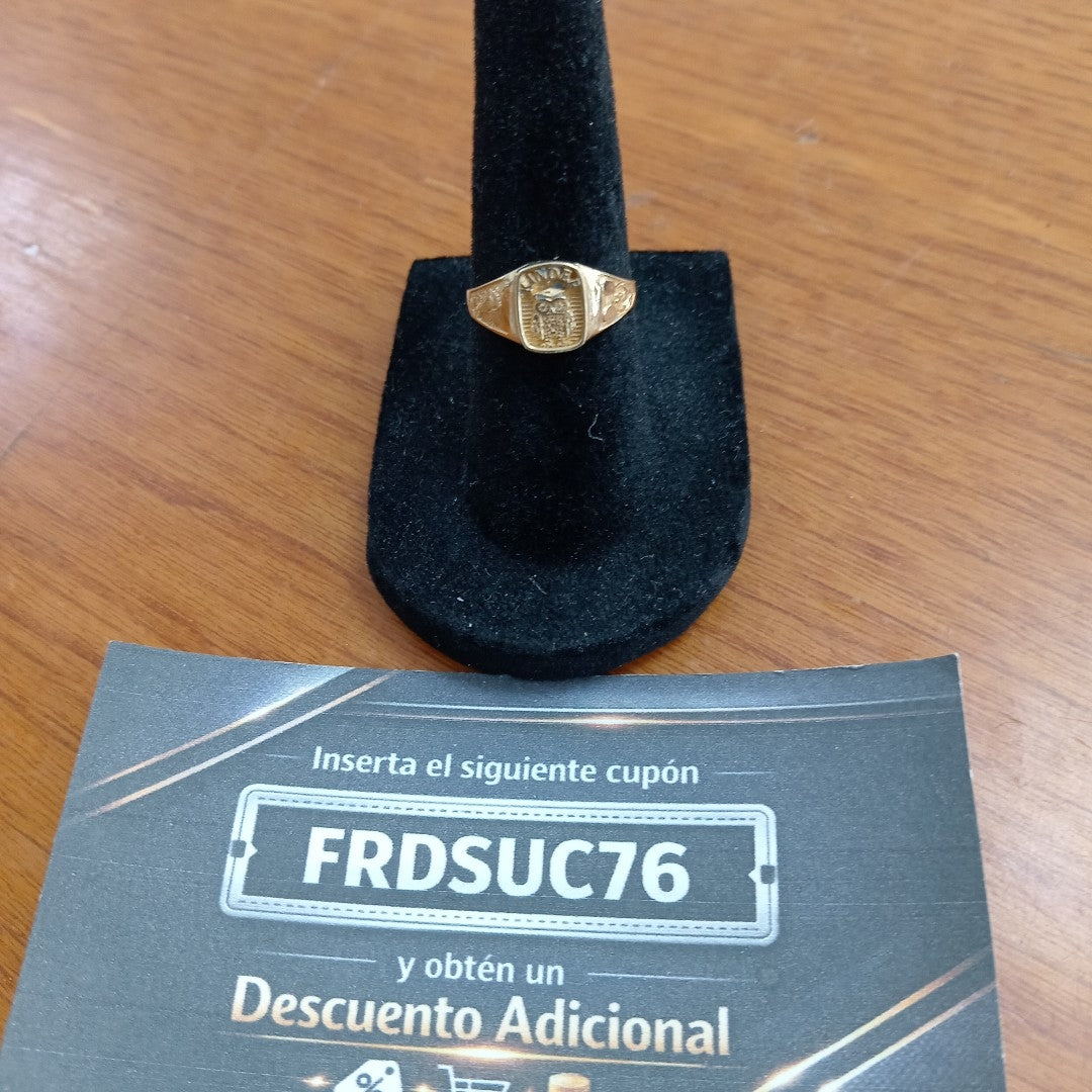 ANILLO DE GRADUACIÓN ORO 10 K 1.2 GRMS (SEMINUEVO)