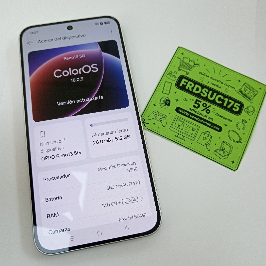 CELULAR OPPO RENO13 5G CPH2689 (2024) 512 GB 12 GB RAM (SEMINUEVO)