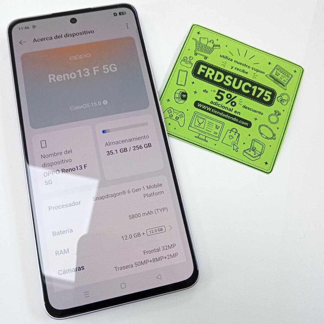 CELULAR OPPO RENO 13F 5G CPH2699 (2025) 256 GB 12 GB RAM (SEMINUEVO)