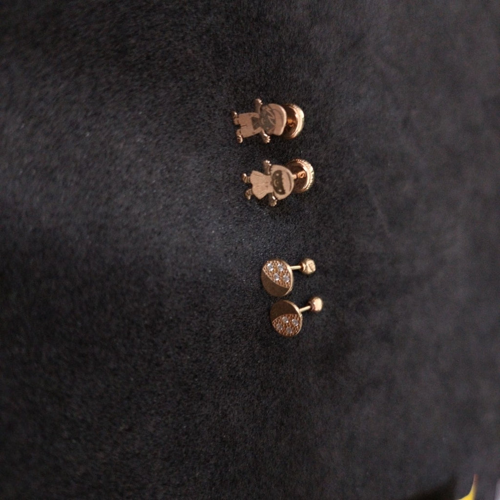 BROQUELES PAR ORO 14 K 0,70 GRMS (SEMINUEVO)