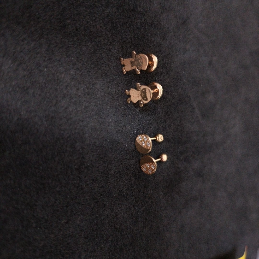 BROQUELES PAR ORO 14 K 0,70 GRMS (SEMINUEVO)