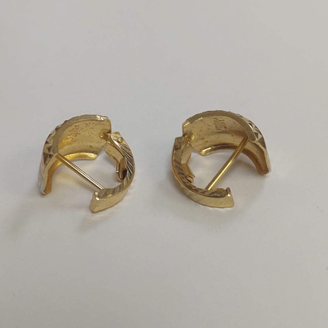 ARRACADAS PAR ORO COMBINADO 14 K 2.9 GRMS (SEMINUEVO)