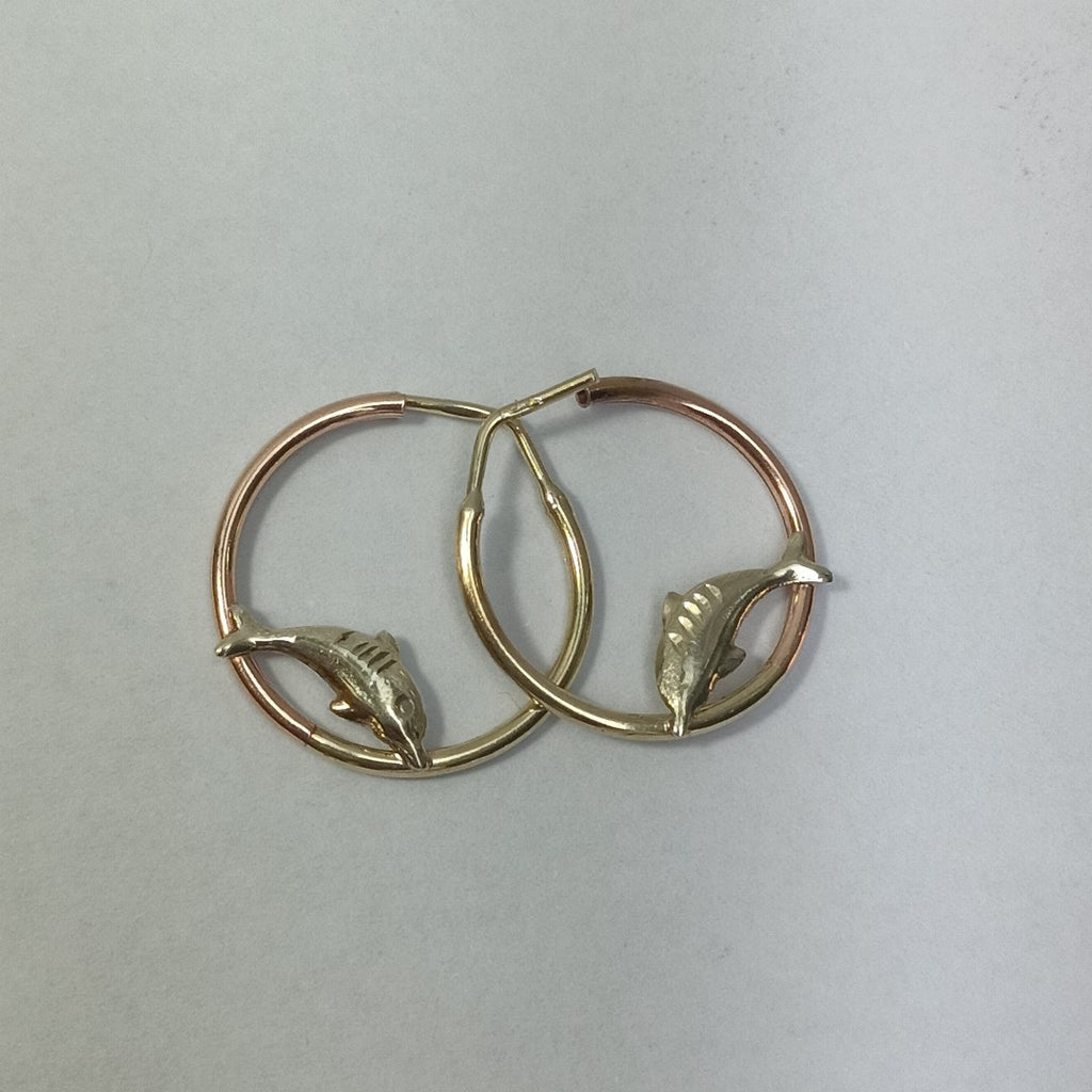 ARETES PAR ORO COMBINADO 10 K 1,60 GRMS (SEMINUEVO)