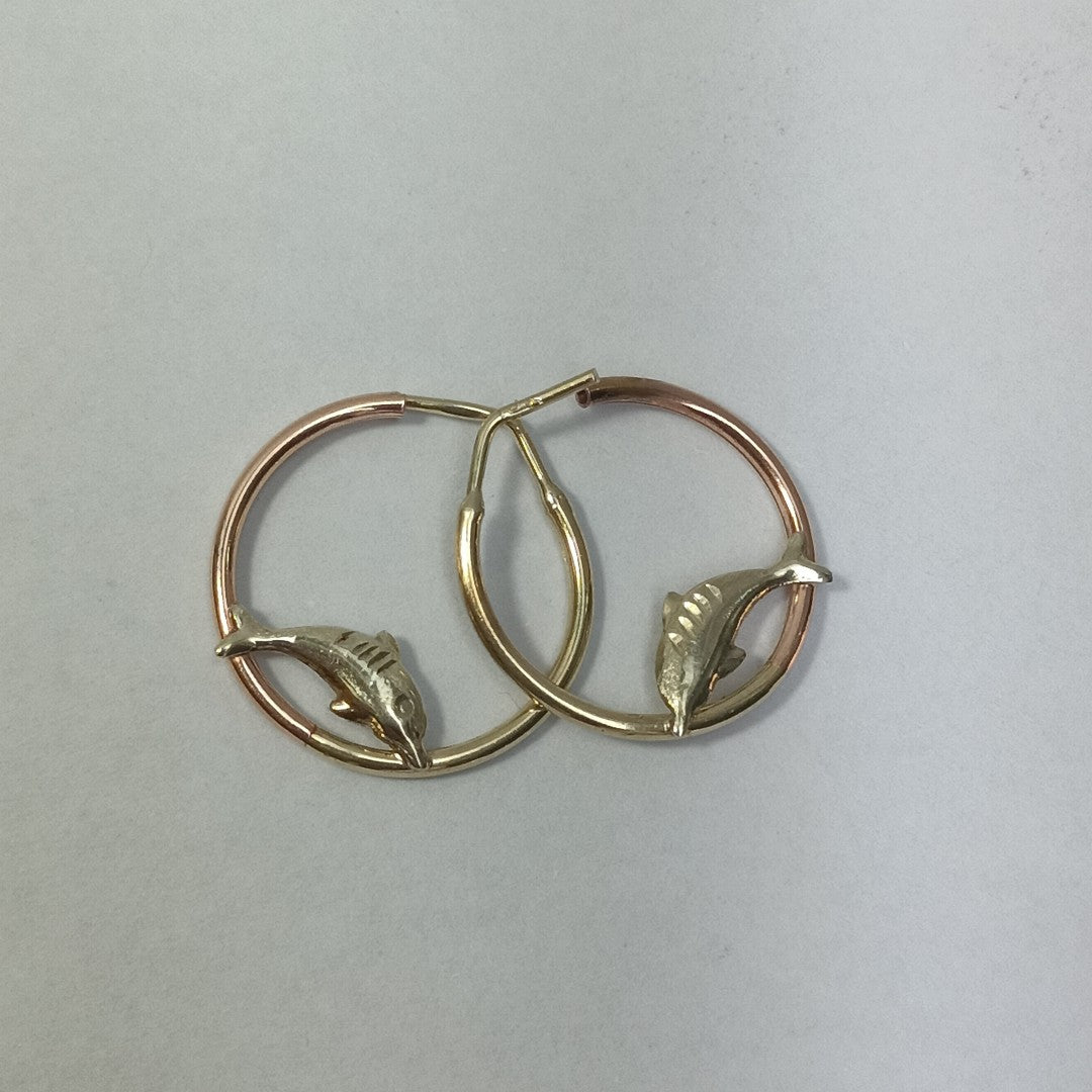 ARETES PAR ORO COMBINADO 10 K 1,60 GRMS (SEMINUEVO)