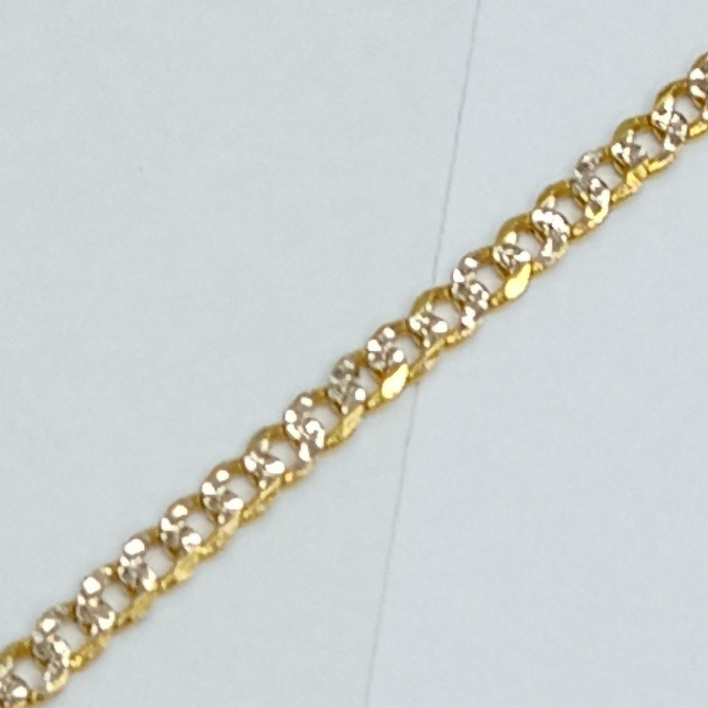 PULSERAS BARBADA DIAMANTADA ORO 14K 18 CM 2.2 GR (NUEVO)