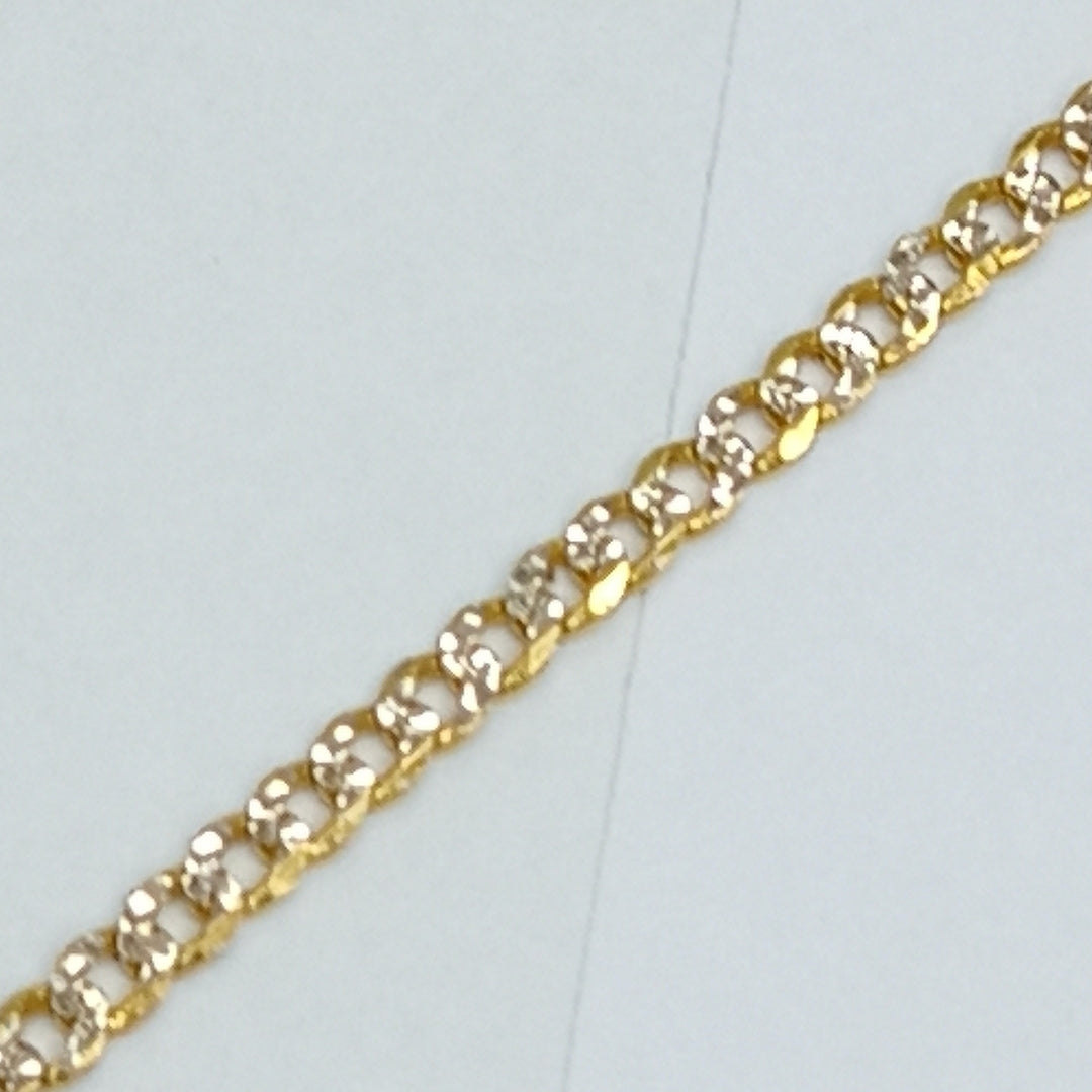 PULSERAS BARBADA DIAMANTADA ORO 14K 18 CM 2.2 GR (NUEVO)