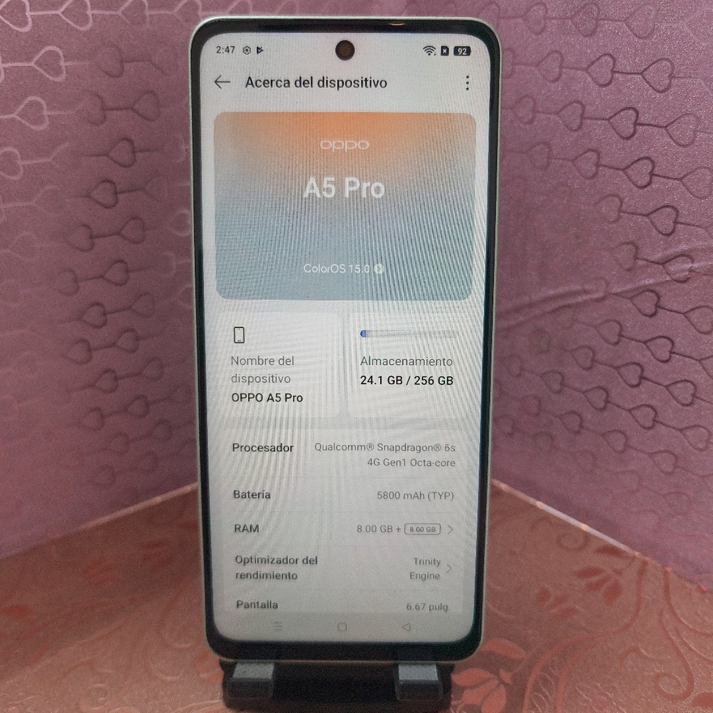 CELULAR OPPO A5 PRO CPH2711 (2025) 256 GB 8 GB RAM (SEMINUEVO)