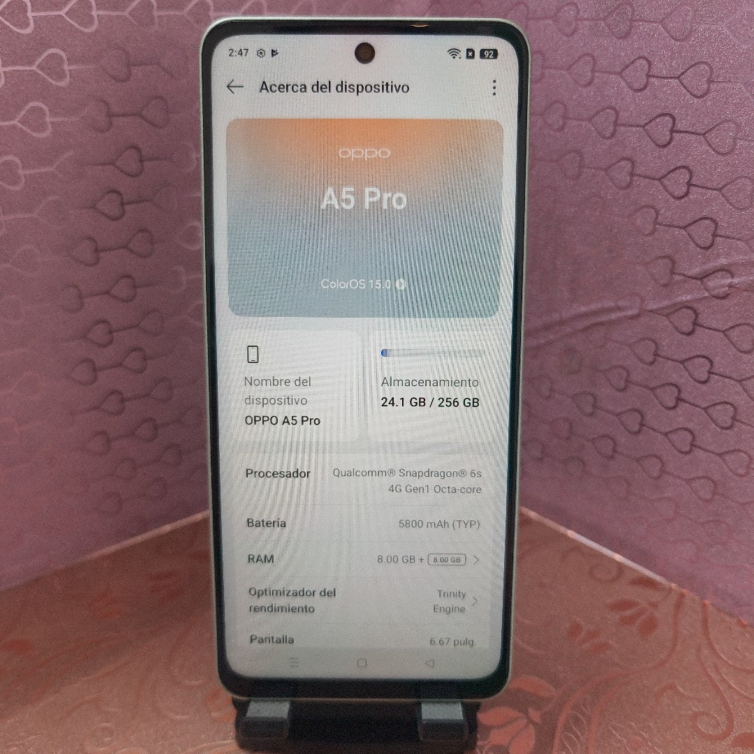 CELULAR OPPO A5 PRO CPH2711 (2025) 256 GB 8 GB RAM (SEMINUEVO)