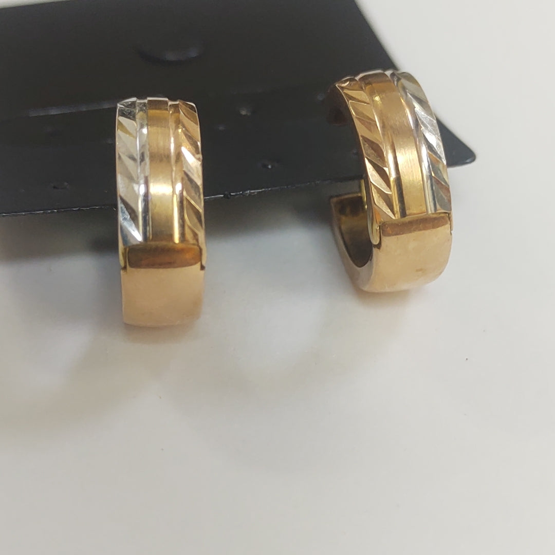 ARRACADAS PAR ORO COMBINADO 14 K 3,10 GRMS (SEMINUEVO)