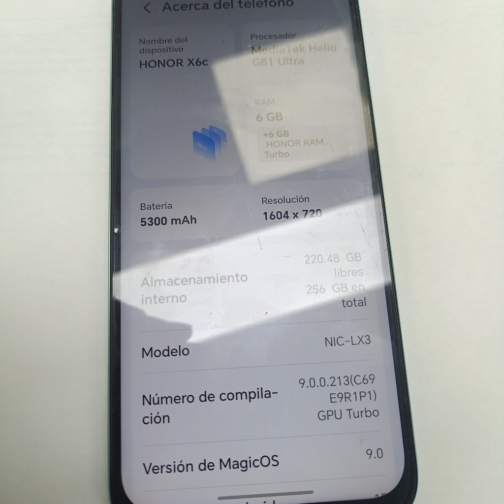 CELULAR HONOR X6C NIC-LX3 (2025) 256 GB 6 GB RAM (SEMINUEVO)