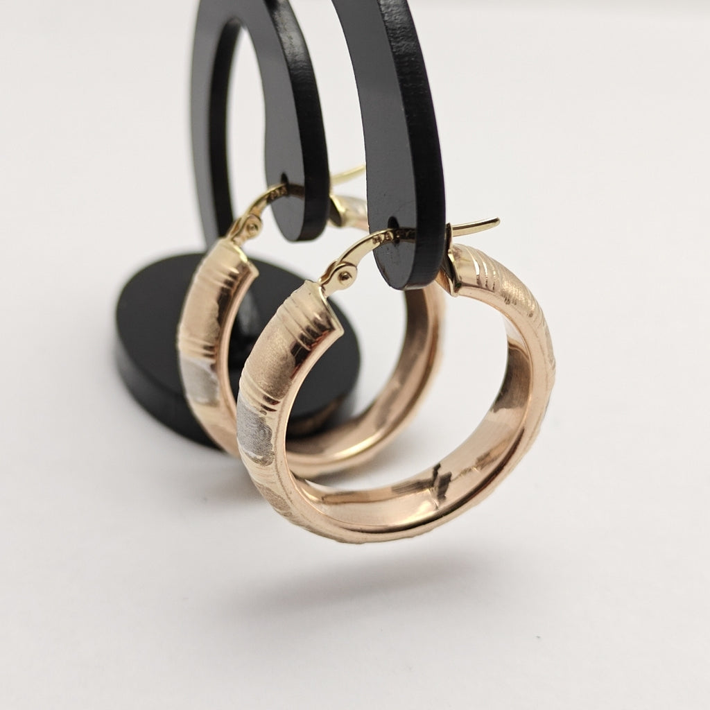 ARRACADAS PAR ORO COMBINADO 14 K 4.4 GRMS (SEMINUEVO)