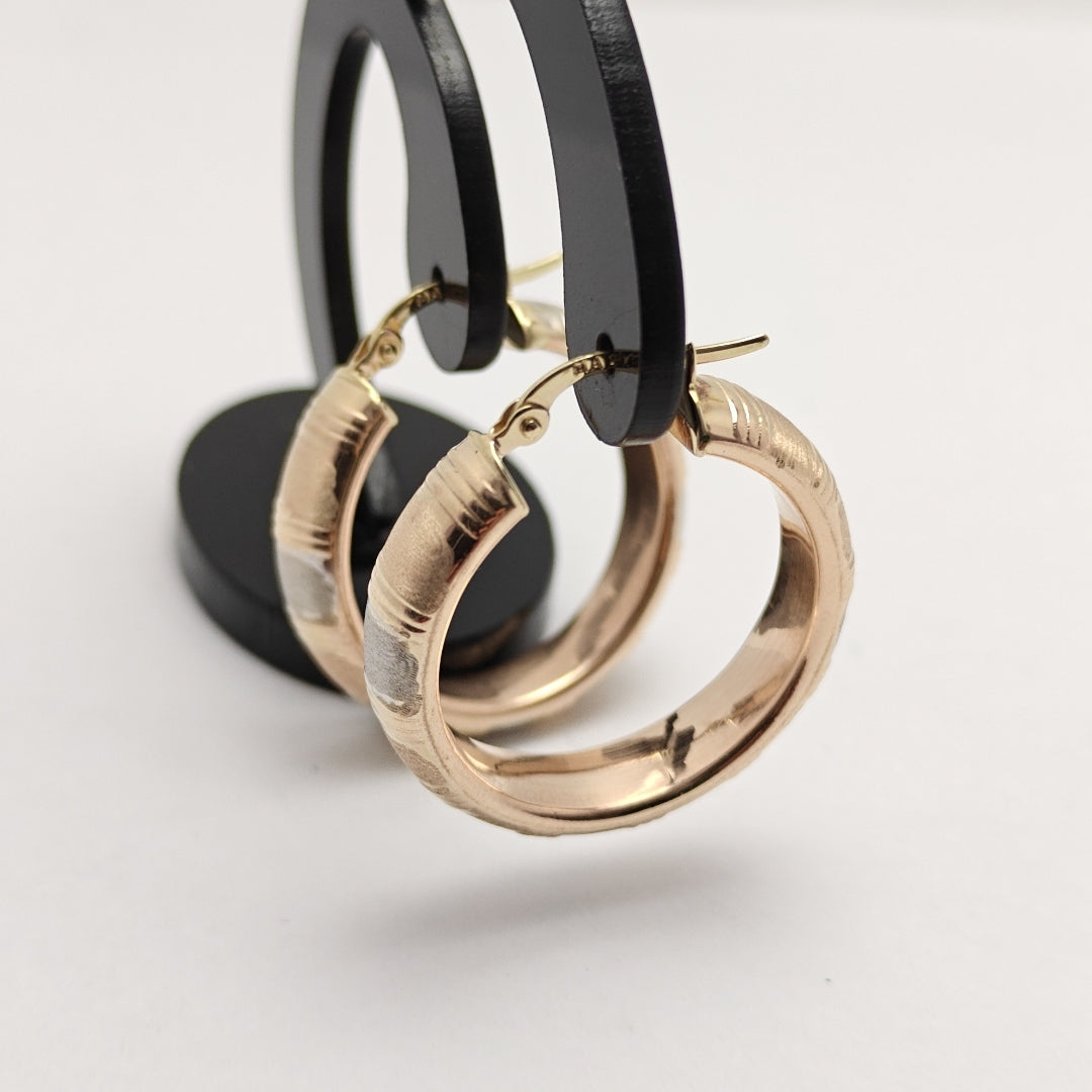 ARRACADAS PAR ORO COMBINADO 14 K 4.4 GRMS (SEMINUEVO)