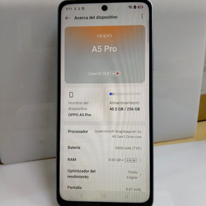 CELULAR OPPO A5 PRO CPH2711 (2025) 256 GB 8 GB RAM (SEMINUEVO)