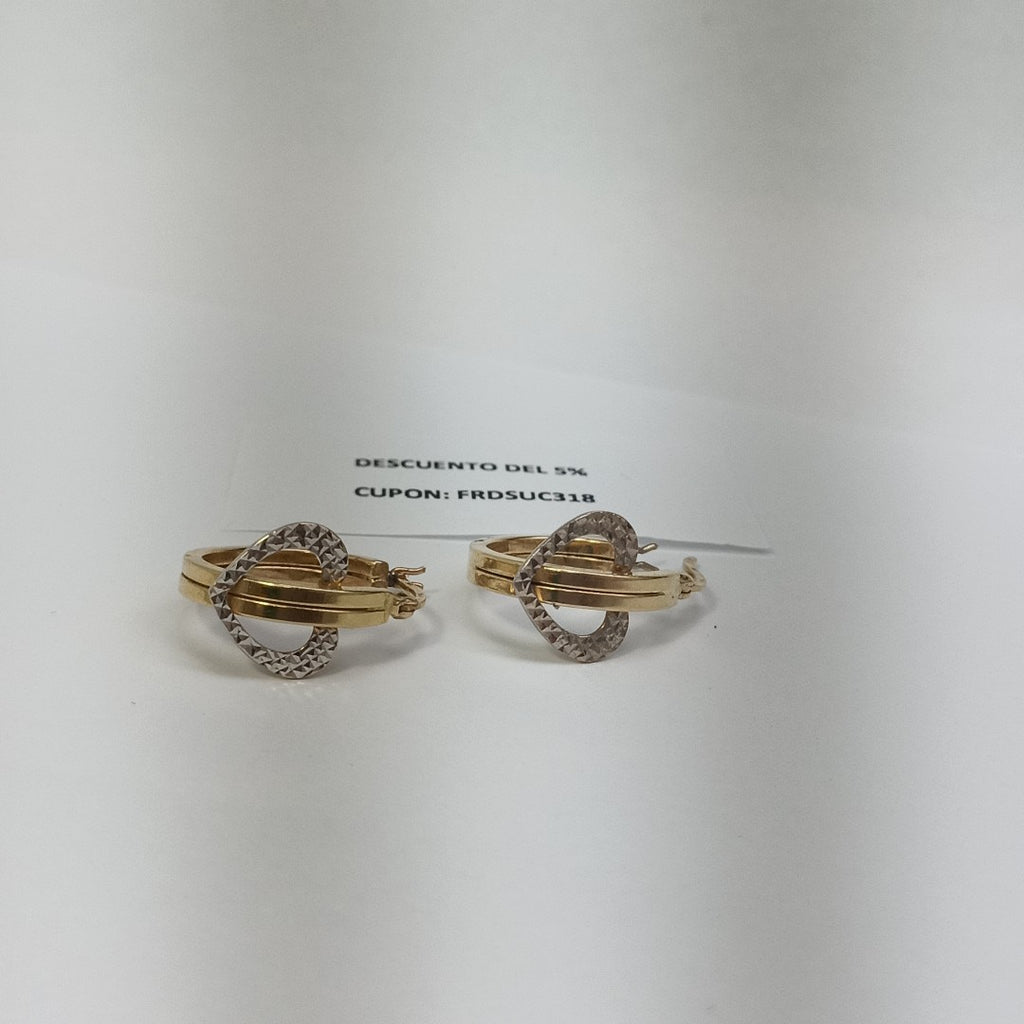 ARRACADAS PAR ORO COMBINADO 14 K 2,60 GRMS (SEMINUEVO)