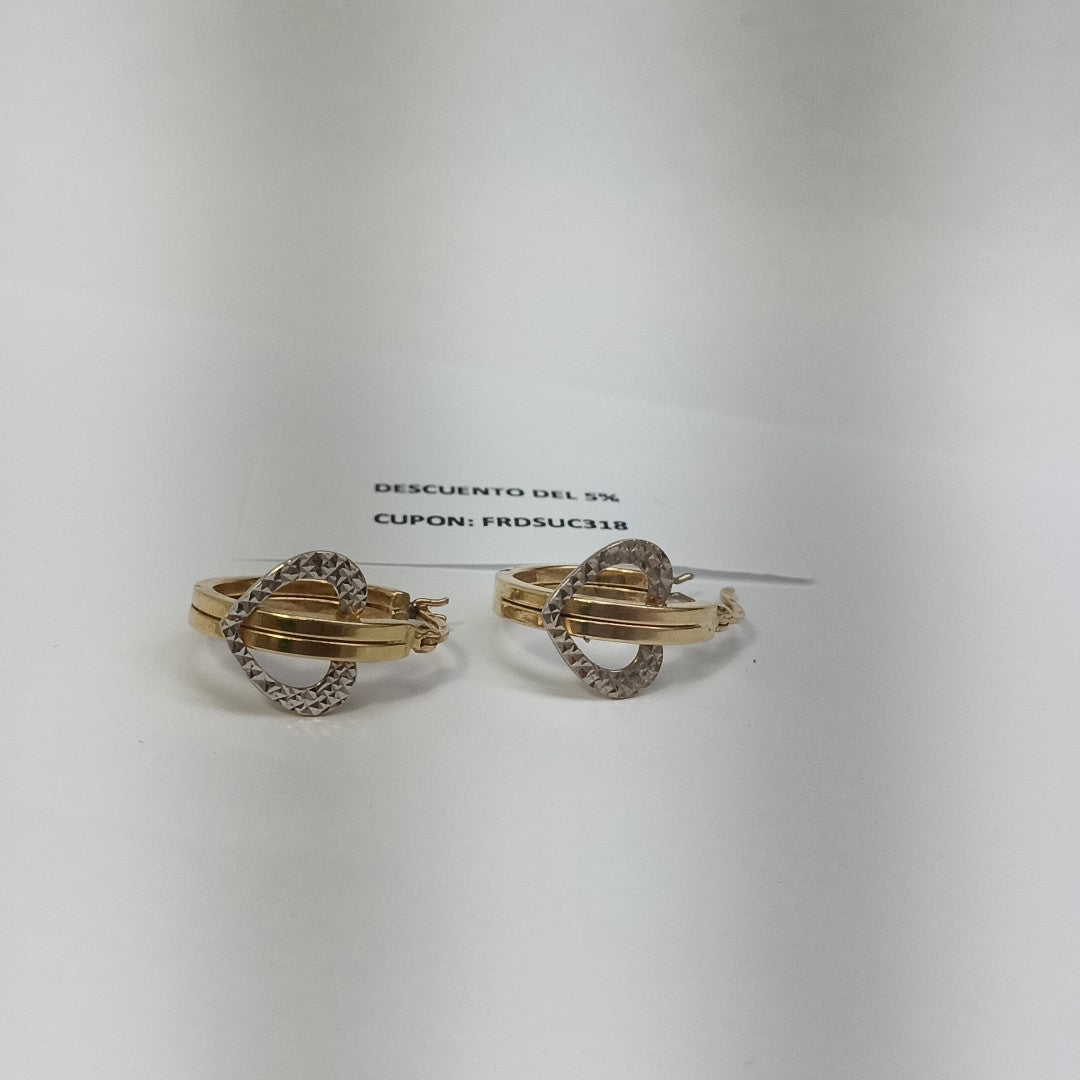 ARRACADAS PAR ORO COMBINADO 14 K 2,60 GRMS (SEMINUEVO)