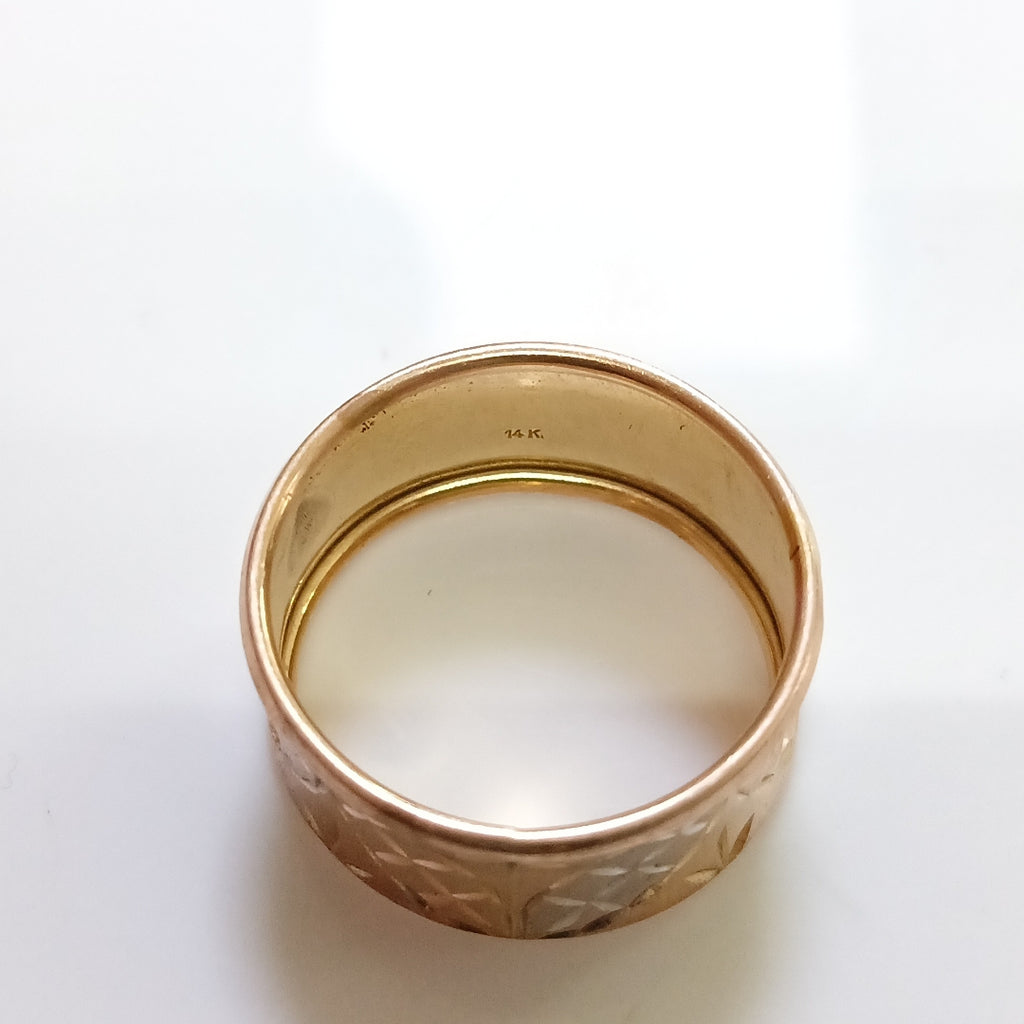 ANILLITO ORO COMBINADO, RODIADO 10 K 2.7 GRMS (SEMINUEVO)
