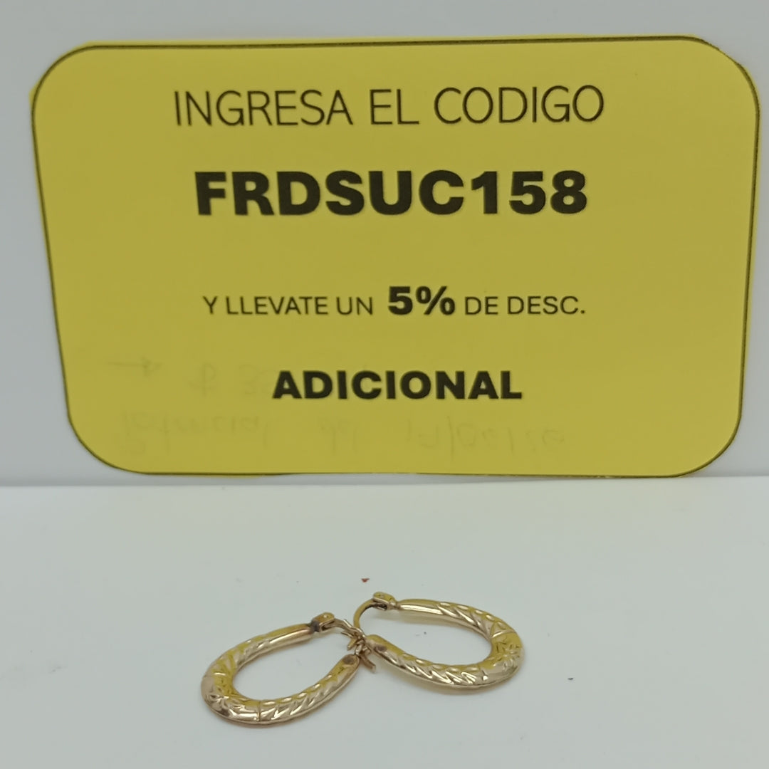ARETES PAR ORO 10 K 1,30 GRMS (SEMINUEVO)