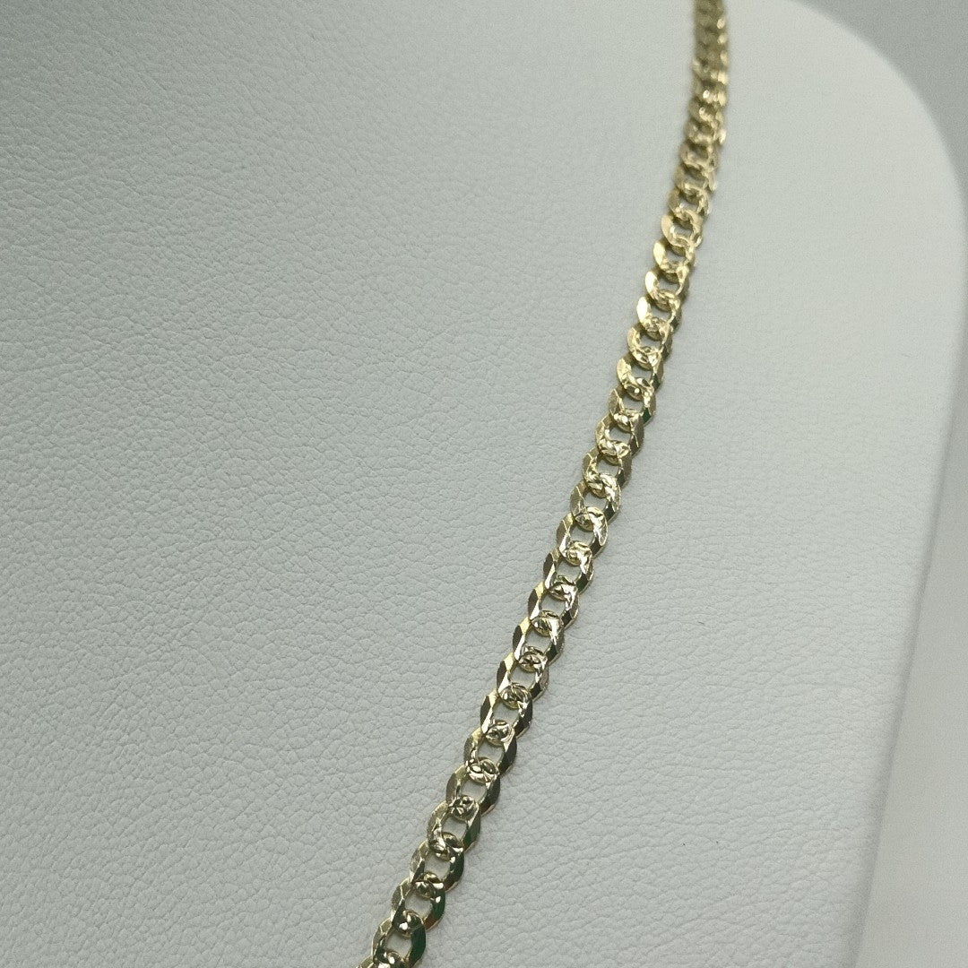 CADENA BARBADA DIAMANTADA 11.11GR 55 CM 14K (NUEVO)