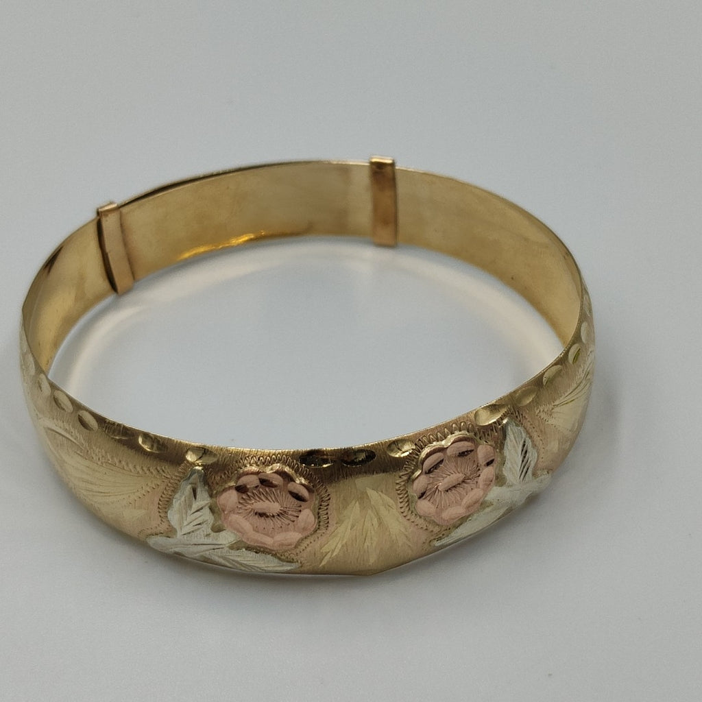PULSERA RIGIDA ORO,ORO COMBINADO 10 K 10,90 GRMS (SEMINUEVO)