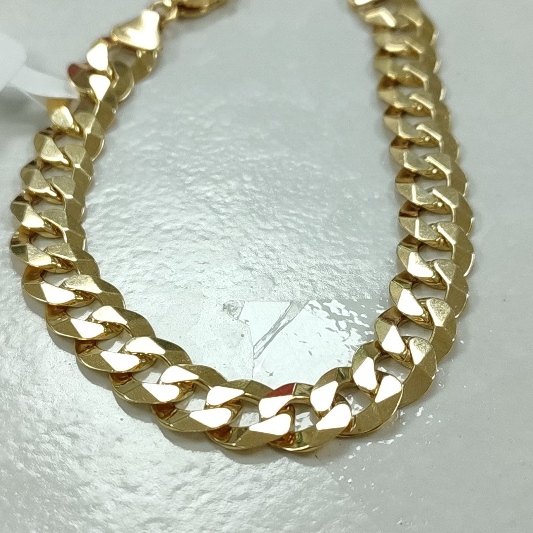 PULSERAS CABALLERO BARBADA AMARILLA ORO 14K 23.4 (NUEVO)