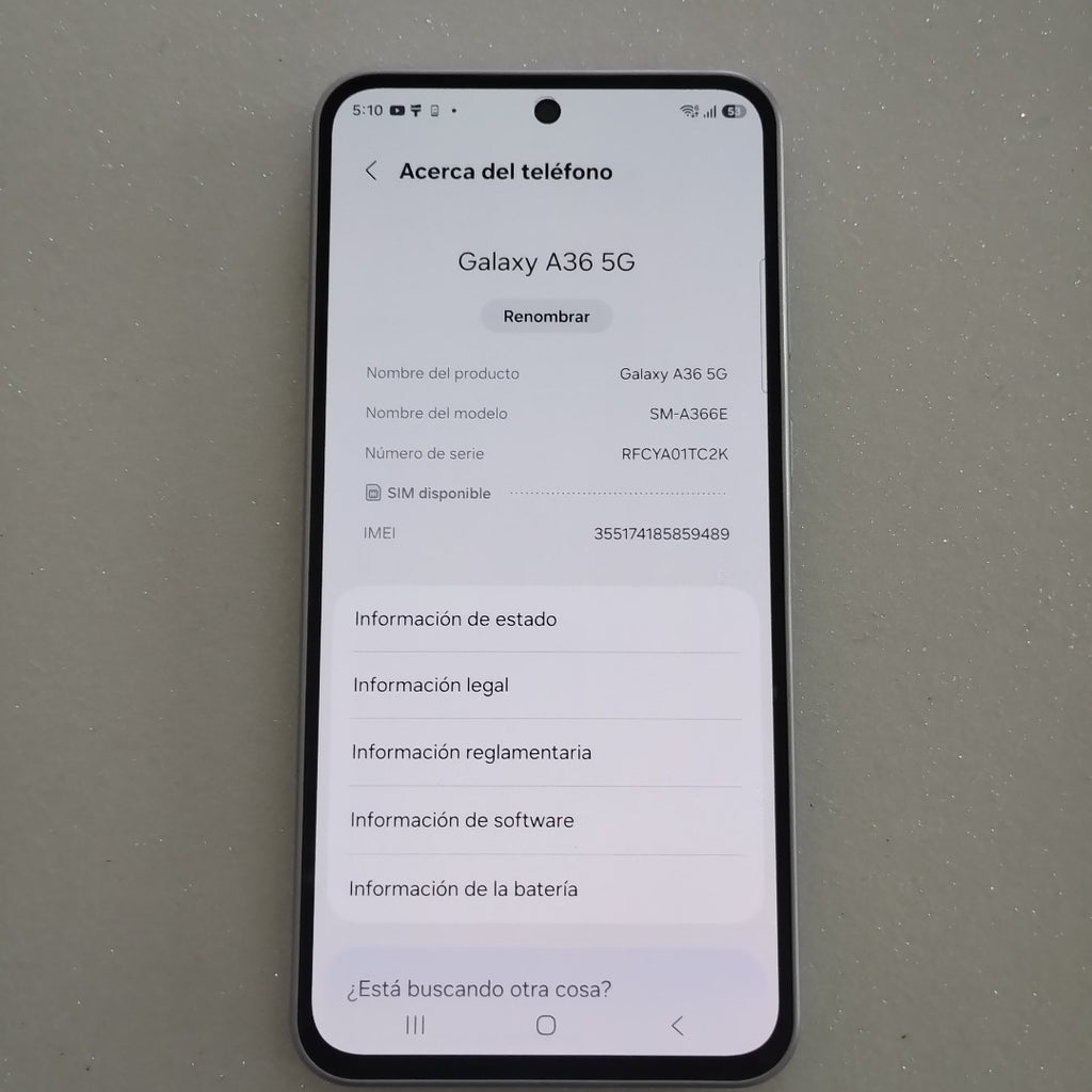 CELULAR SAMSUNG GALAXY A36 5G SM-A366E (2025) 128 GB 6 GB RAM (SEMINUEVO)