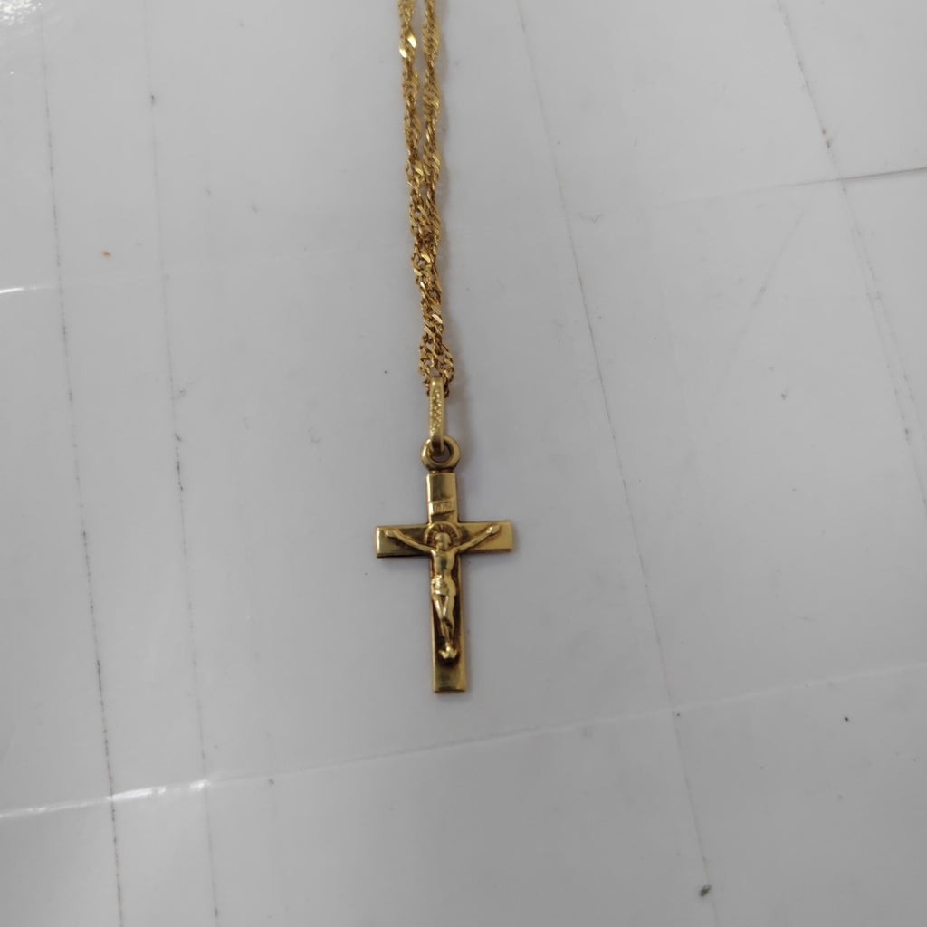 CADENA, CRUCIFIJO ORO 14 K 4.5 GRMS (SEMINUEVO)