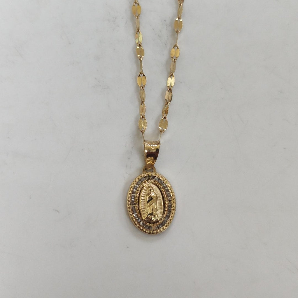 CADENA, MEDALLA RELIGIOSA ORO 10 K 1.3 GRMS (SEMINUEVO)