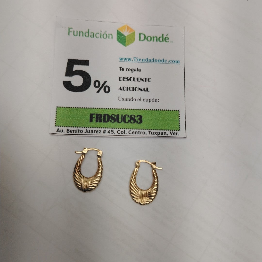 ARRACADAS PAR ORO 14 K 1.5 GRMS (SEMINUEVO)