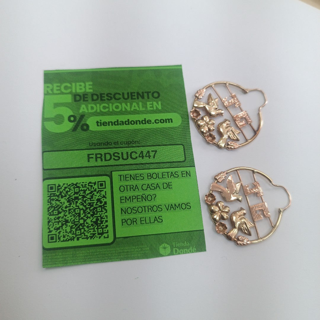ARETES PAR ORO 8 K 6,50 GRMS (SEMINUEVO)