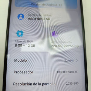CELULAR NUBIA NEO 3 5G Z2464N (2025) 256 GB 8 GB RAM (SEMINUEVO)