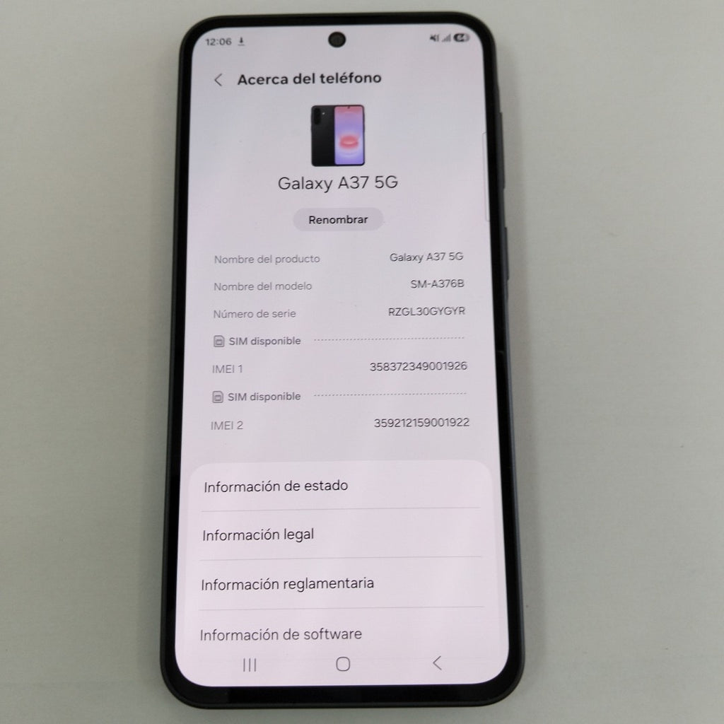 CELULAR SAMSUNG GALAXY A37 SM-A376B (2026) 256 GB 8 GB RAM (SEMINUEVO)