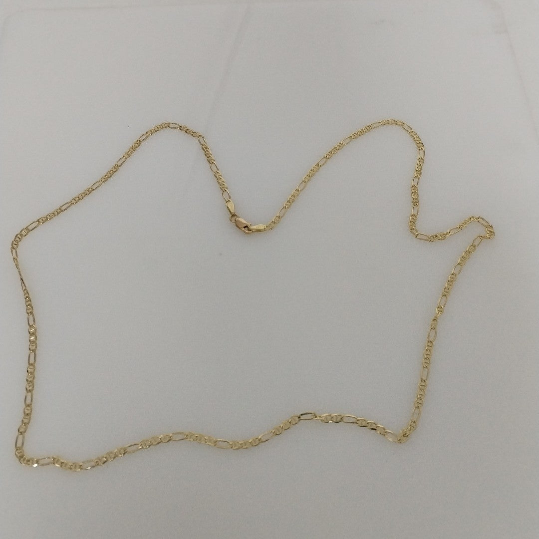 CADENAS TEJIDO FIGARO GUCHI ORO 10K 60 CM 5.3 GR (NUEVO)