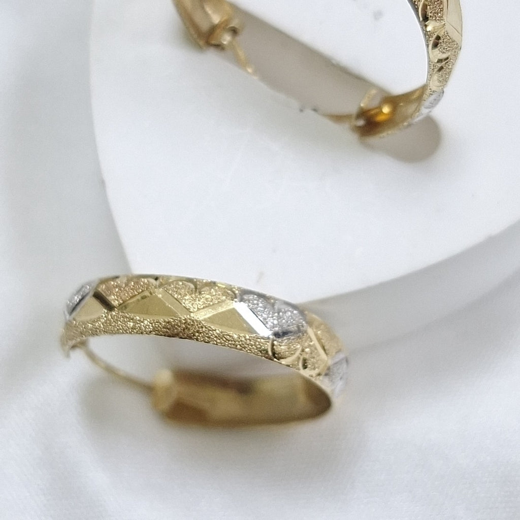 ARRACADAS PAR ORO COMBINADO 14 K 2.58 GRMS (SEMINUEVO)