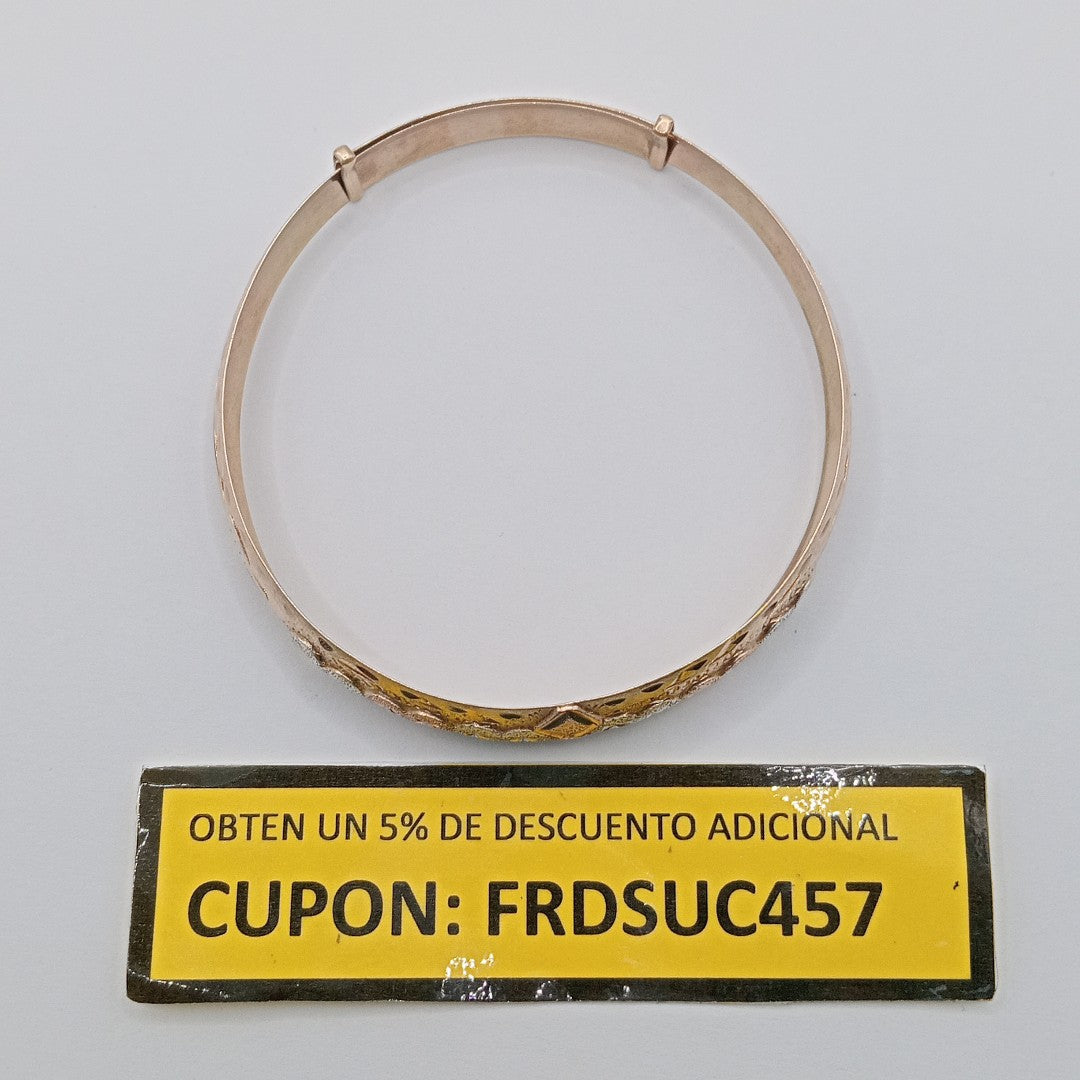 PULSERA RIGIDA ORO COMBINADO 10 K 7,50 GRMS (SEMINUEVO)