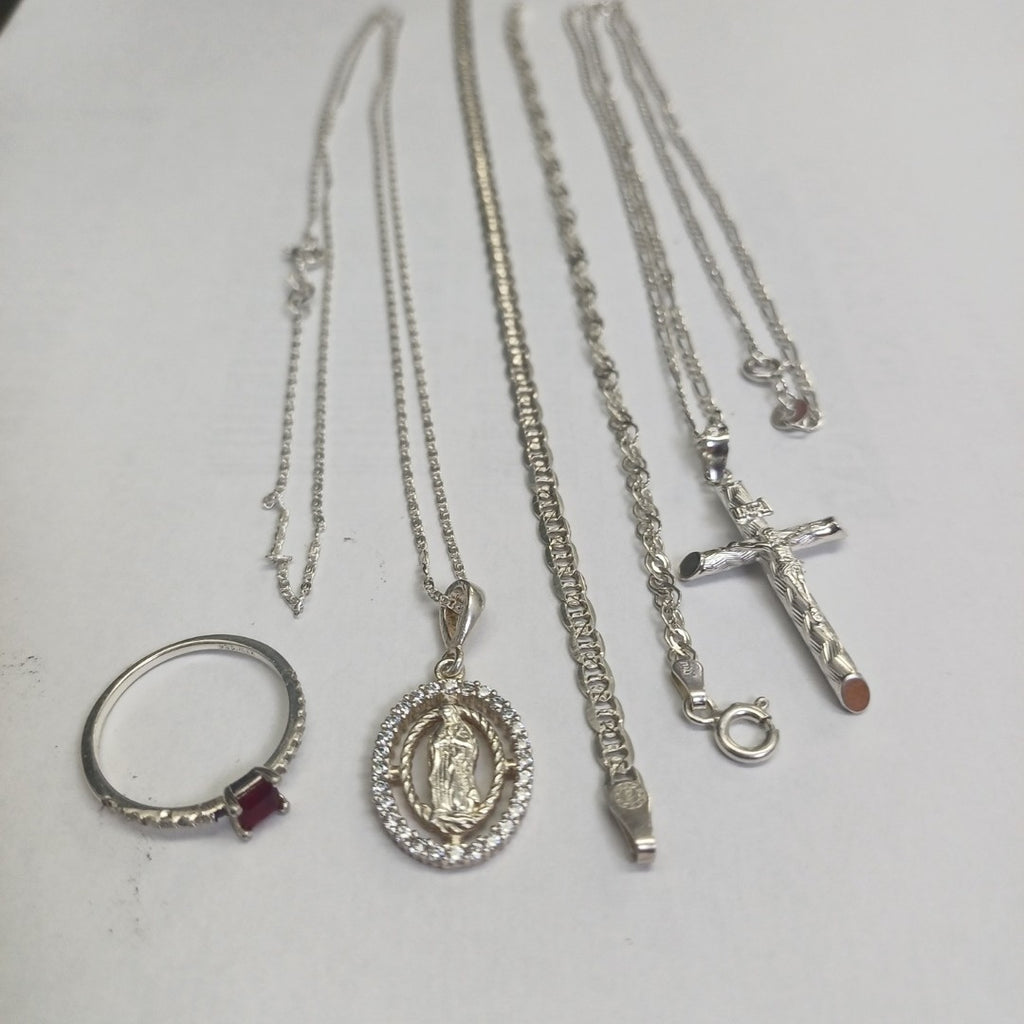 ANILLITO, CADENA, PULSERA PLATA 15.8 GRMS (SEMINUEVO)