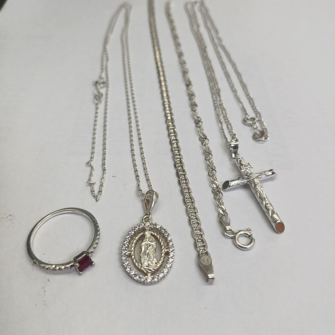 ANILLITO, CADENA, PULSERA PLATA 15.8 GRMS (SEMINUEVO)
