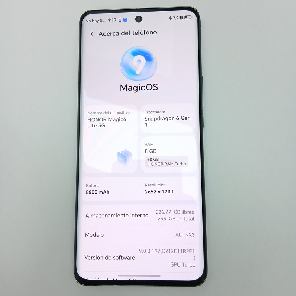 CELULAR HONOR MAGIC6 LITE 5G ALI-NX3 (2023) 256 GB 8 GB RAM (SEMINUEVO)